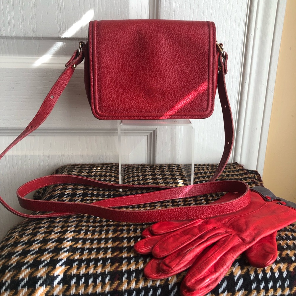Vintage Longchamp Leather camera Crossbody Bag